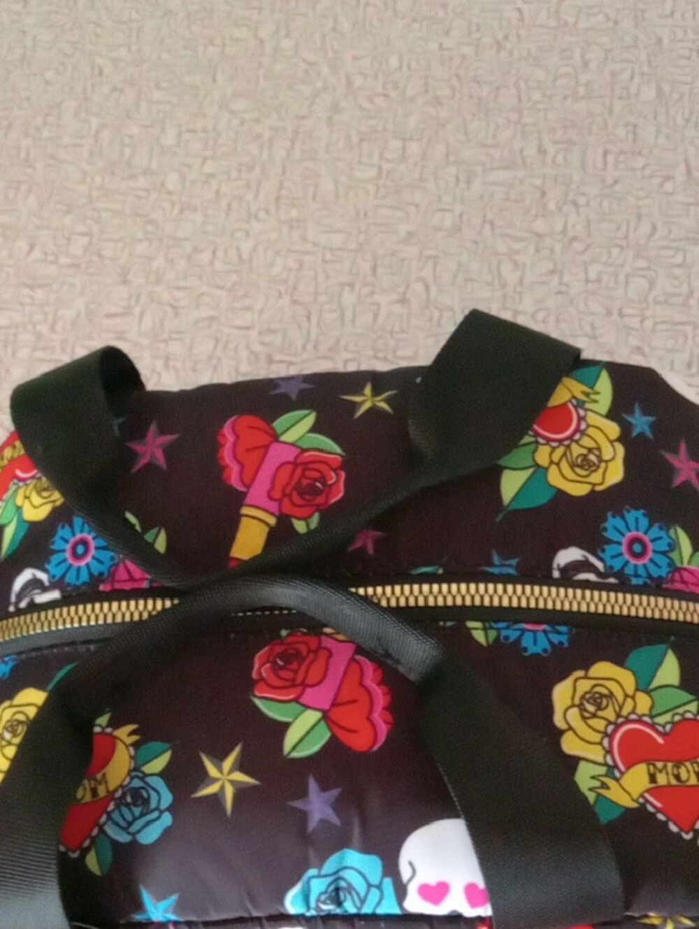 Betsey Johnson Black Skull Lunch Tote XL - Picture 6 of 6